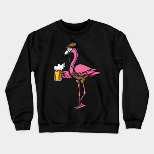 Flamingo Bird Beer Party Crewneck Sweatshirt